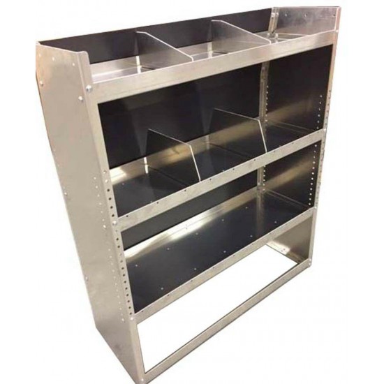 Aluminum Van Shelving Storage for Full Size Ford / GMC / Chevy 45"L x 44"H x 13D