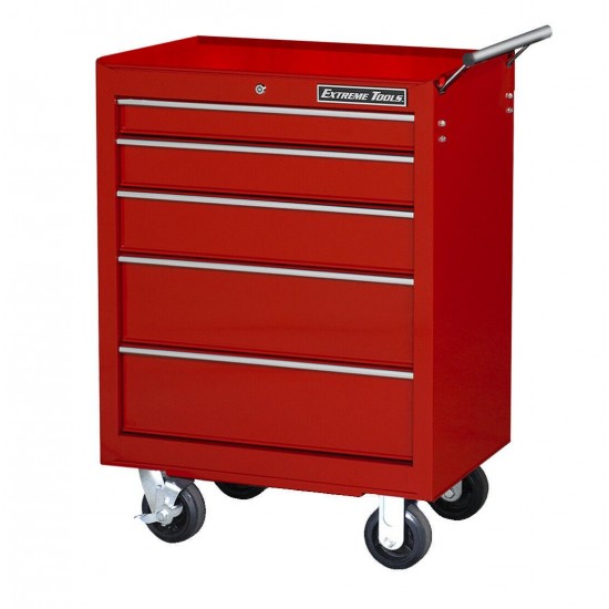 Extreme Tools EX2605RCRD EX Standard Series 26 in 5-Drawer Roller Cabinet, Red