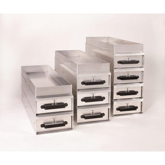 Heavy-Duty Aluminum Slide Drawer Storage Units with Top Shelf by American Van
