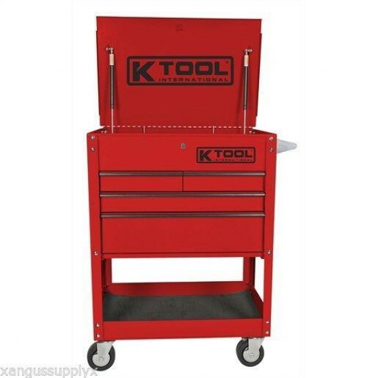 K Tool 4 Drawer Mechanics Roll Around Tool Box Locking Service Cart KTI75146