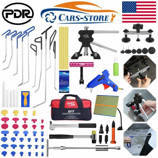 Paintless Dent Removal Puller PDR Tools Push Rods Hail Repair Auto Body Tail Set