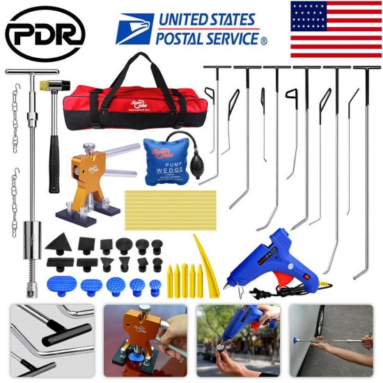 Paintless Dent Repair Puller Lifter PDR Tools Push Rods T-Bar Hail Removal Kits