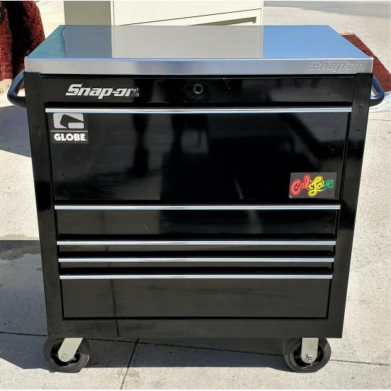 Snap On 5 Drawer Rolling Tool Box Cart w/ Stainless Steel Work Top