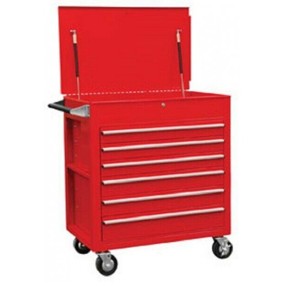 Sunex 8057 Full Drawer Professional Duty Service Cart, Red