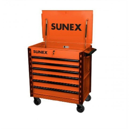 Sunex 8057XTOR Premium Full-Drawer Service Cart, Ora