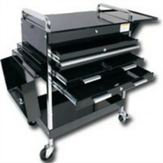 Sunex Tools Deluxe Service Cart w/ Locking Top, 4-Drawers and Extension storage,